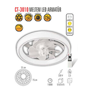 Meltem Led Uzaktan Kumandalı Tavan Vantilatör Ct-3010