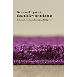 Modern Desenli Salon Halısı Lila Halı Peluş Halı Yıkanabilir Post Halı Kaymaz Taban Halı Oval Halı