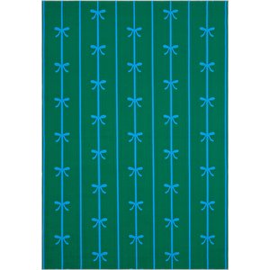 Bonita Yeşil Halı Fiyonklu Çocuk Halısı Yıkanabilir Bebek Halısı Yumuşak Doku İpeksi Halı 80x150 cm