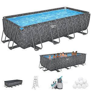 561ka Prefabrik Aile Havuzu 549x274x132cm Apx Premium Seri Örtü+merdiven+kum Filtre Set