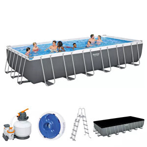 56475 Steel Pro Max Prefabrik Aile Havuzu 732x366x132cm Örtü Merdiven Kum Filtreli Set