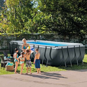 İntex 26356np Ultra Xtr Dikdörtgen Prefabrik Aile Havuzu 549x274x132cm Merdiven+filtre+örtü Set