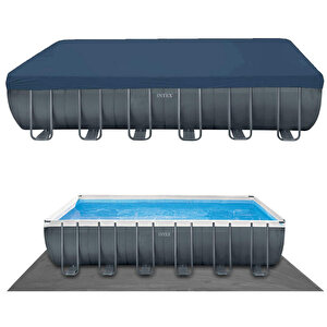 İntex 26356np Ultra Xtr Dikdörtgen Prefabrik Aile Havuzu 549x274x132cm Merdiven+filtre+örtü Set