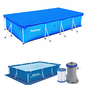 56424 Prefabrik Havuz 400x211x81cm 220v Filtre Alt Üst Örtü Set
