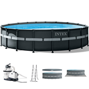 İntex 26330np Ultra Xtr Yuvarlak Prefabrik Aile Havuzu 549cmx132cm Merdiven+filtre+örtü Set