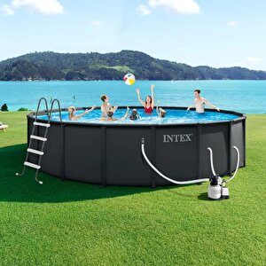 İntex 26330np Ultra Xtr Yuvarlak Prefabrik Aile Havuzu 549cmx132cm Merdiven+filtre+örtü Set
