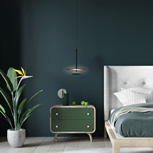 Voxlamp Bed Side Yatak Başı Sarkıt Ahşaplı Led Avize 25 Cm