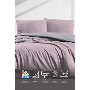 Elart Simple Nevresim Takımı Çift Kişilik (200x220 Cm) Pembe