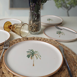 Bronze Palmiye Nordic Pasta Tabağı 22 Cm 6 Adet 22901