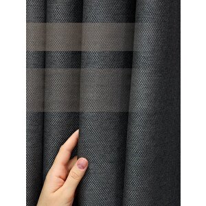 Deste Keten Karartma Fon Perde Antrasit Pilesiz 260x260 cm
