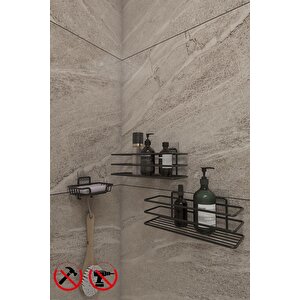 Yapışkanlı Kancalı 2 Adet Düzenleyıcı Rafı Mat Ve Katı Sabunluk Ve Bulaşık Süngerlik Düzenleyici