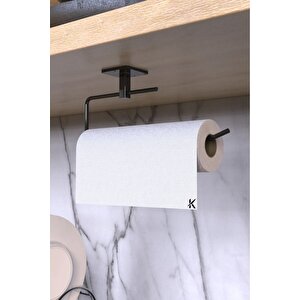 Yapışkanlı Siyah 4 Lü Suzun Askısı Havlu Askısı Wc Tuvalet Kağıtlık Rulo Havluluk Banyo Seti