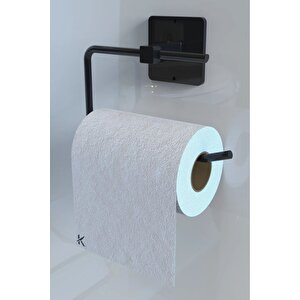 Yapışkanlı Siyah 4 Lü Suzun Askısı Havlu Askısı Wc Tuvalet Kağıtlık Rulo Havluluk Banyo Seti