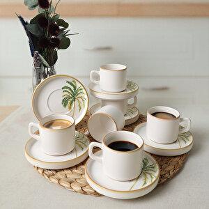 Bronze Palmiye Stackable Çay Takımı 12 Parça 6 Kişilik 22902-03