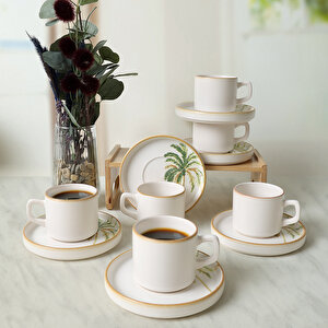 Bronze Palmiye Stackable Çay Takımı 12 Parça 6 Kişilik 22902-03