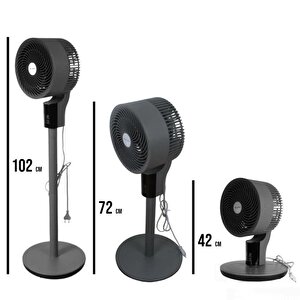 Sf 8 Baac 3d Salınım 20 Cm. Uzaktan Kumandalı Vantilatör - Midnight Graphite