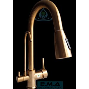 Aritmali Uzayan Spi̇ralli̇  Tüm Aritma Ci̇hazlarina Uyumlu Mutfak Evye Bataryasi Mat Gold