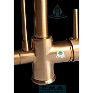 Aritmali Uzayan Spi̇ralli̇  Tüm Aritma Ci̇hazlarina Uyumlu Mutfak Evye Bataryasi Mat Gold