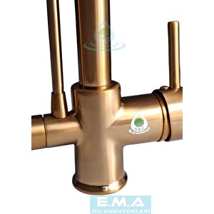 Aritmali Uzayan Spi̇ralli̇  Tüm Aritma Ci̇hazlarina Uyumlu Mutfak Evye Bataryasi Mat Gold