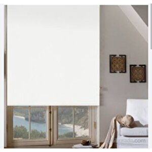 Gülsem Dekor Açık Beyaz Stor Perde 120X210