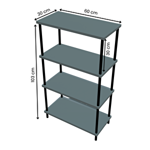 Çevir Kur Kolay Kurulum 4 Katlı Banyo Rafı | Metal Gövdeli Çok Amaçlı Organizer Stand Banyo Dolabı