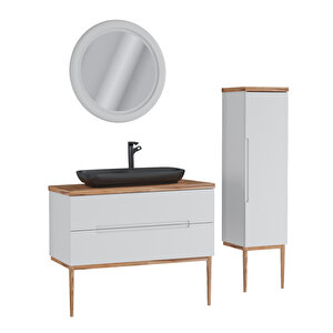 Ubm Monarc 80 Cm Lake Banyo Dolabı Beyaz