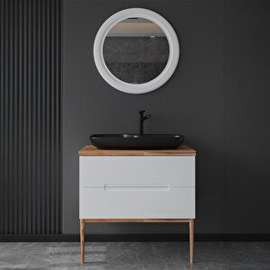 Ubm Monarc 80 Cm Lake Banyo Dolabı Beyaz