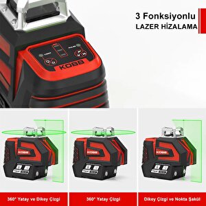 Kbl32g Profesyonel Li-ion Yatay 360° Ve Dikey Otomatik Hizalamalı Yeşil Nokta Şakül Ve Yeşil Çapraz Çizgi Lazer