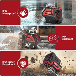 Kobb Kbl32gtp Profesyonel Li-ion Yatay 360° Ve Dikey Otomatik Hizalamalı Yeşil Nokta Şakül Ve Çapraz Çizgi Lazer+tripod