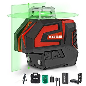 Kbl32gtp Profesyonel Li-ion Yatay 360° Ve Dikey Otomatik Hizalamalı Yeşil Nokta Şakül Ve Çapraz Çizgi Lazer+tripod
