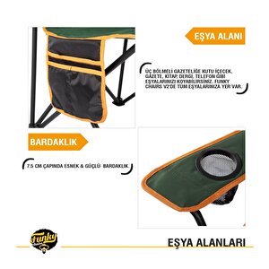 V2 Petrol Yeşili Lüks Kamp Sandalyesi