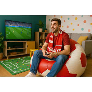 Xl Büyük Boy Futbol Topu Puf Armut Koltuk Suni̇ Deri̇