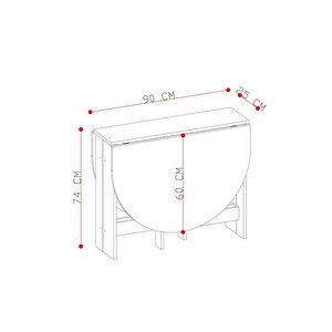 Reyo 145x90cm Atlantik Çam Pratik Katlanır Açılır Kapanır Yuvarlak Mutfak Yemek Çalışma Masası %100 Mdf