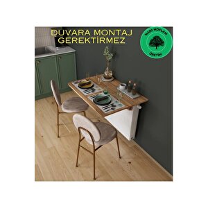 Atlantik Çam Petek Üstü Raf Masa Oval Köşeli Duvara Montaj Gerektirmez Mutfak Masası Çalışma Masası