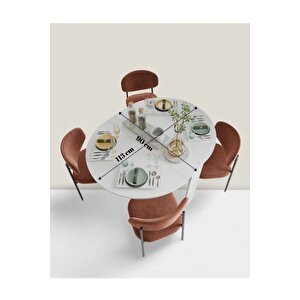 Reyo Atlantik Çam 90×110cm Pratik Katlanır Açılır Kapanır Yuvarlak Mutfak Yemek Çalışma Masası 6 Kişilik %100 Mdf
