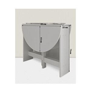 Reyo Atlantik Çam 90×110cm Pratik Katlanır Açılır Kapanır Yuvarlak Mutfak Yemek Çalışma Masası 6 Kişilik %100 Mdf