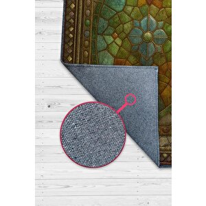 Ammolite Taşı Halısı Yeşil Renk Enerji Taşı Figürlü Halı Spiritüel Temalı Modern Halı 120x180 cm
