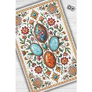 Homshtag Opal Taşı Halısı Soft Renkli Enerji Taşı Figürlü Halı Spiritüel Temalı Modern Halı