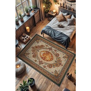 Sitrin Taşı Halısı Turuncu Renkli Enerji Taşı Figürlü Halı Spiritüel Temalı Modern Halı 100x150 cm