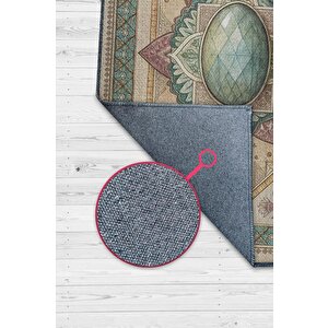 Homshtag Labradorit Taşı Halısı Yeşil Renkli Enerji Taşı Figürlü Halı Spiritüel Temalı Modern Halı