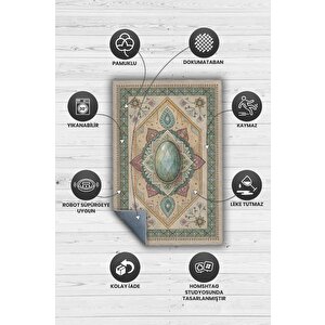 Homshtag Labradorit Taşı Halısı Yeşil Renkli Enerji Taşı Figürlü Halı Spiritüel Temalı Modern Halı