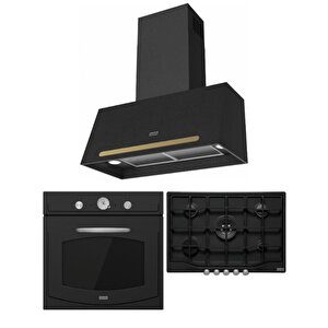 Classic Line Nero Rustik Ankastre Set (fch 755 4g Tc On C Ocak/fco 86 H Fırın/fco 70 On G Davlumbaz)