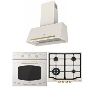 Classic Line Krem Rustik Ankastre Set (fch 604 3g Tc Pw C Ocak/fco 86 H Fırın/fco 70 Pw G Davlumbaz)