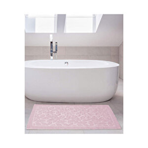 Büyük Banyo Ayak Havlusu % 100 Pamuk Desenli 50x100 Cm Soft Mürdüm