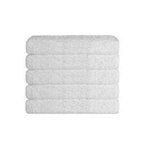 5 Li Otel Banyo Havlusu %100 Pamuklu 70x150 Cm Beyaz 16/1 Aksoft 480 Gr