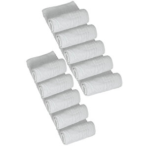 10 Lu Otel Ayak Havlusu Bukle Ayak İzli 50x70 Cm Beyaz 12/1 Avs 200 Gr