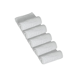 5 Li Otel Ayak Havlusu Bukle Ayak İzli 50x70 Cm Beyaz 12/1 Avs 200 Gr