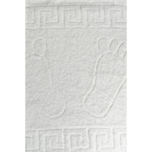 5 Li Otel Ayak Havlusu Bukle Ayak İzli 50x70 Cm Beyaz 12/1 Avs 200 Gr