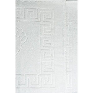 10 Lu Otel Ayak Havlusu Bukle Ayak İzli 50x70 Cm Beyaz 16/2 Avs 250 Gr