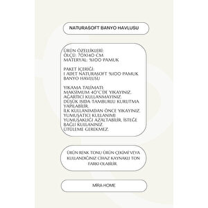 Naturasoft %100 Pamuk Banyo Hamam Havlusu 70x140 Cm Mor